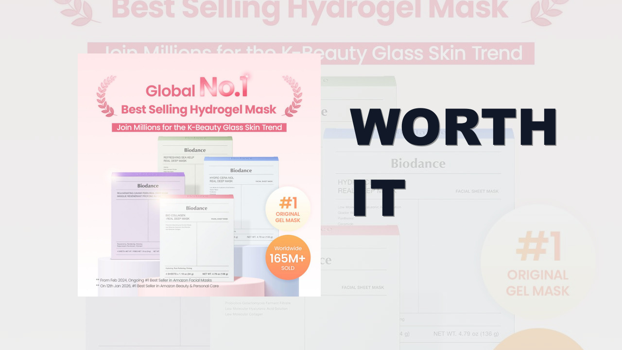 BIODANCE Bio-Collagen Real Deep Mask, Hydrating Overnight Hydrogel Face Mask, Pore Minimizing, Elasticity, Plumping, Travel Essentials & Self Care Gifts for Women, Korean Skin Care | 1.19oz(34g) x 4ea