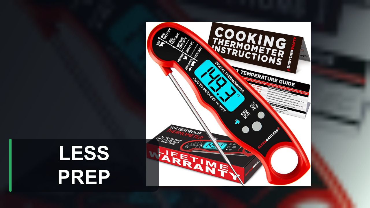 Alpha Grillers Meat Thermometer Digital – Instant Read Food Thermometer for Cooking & Grilling – Professional Kitchen Birthday Gifts for Men, Him, Dad, Husband, Boyfriend