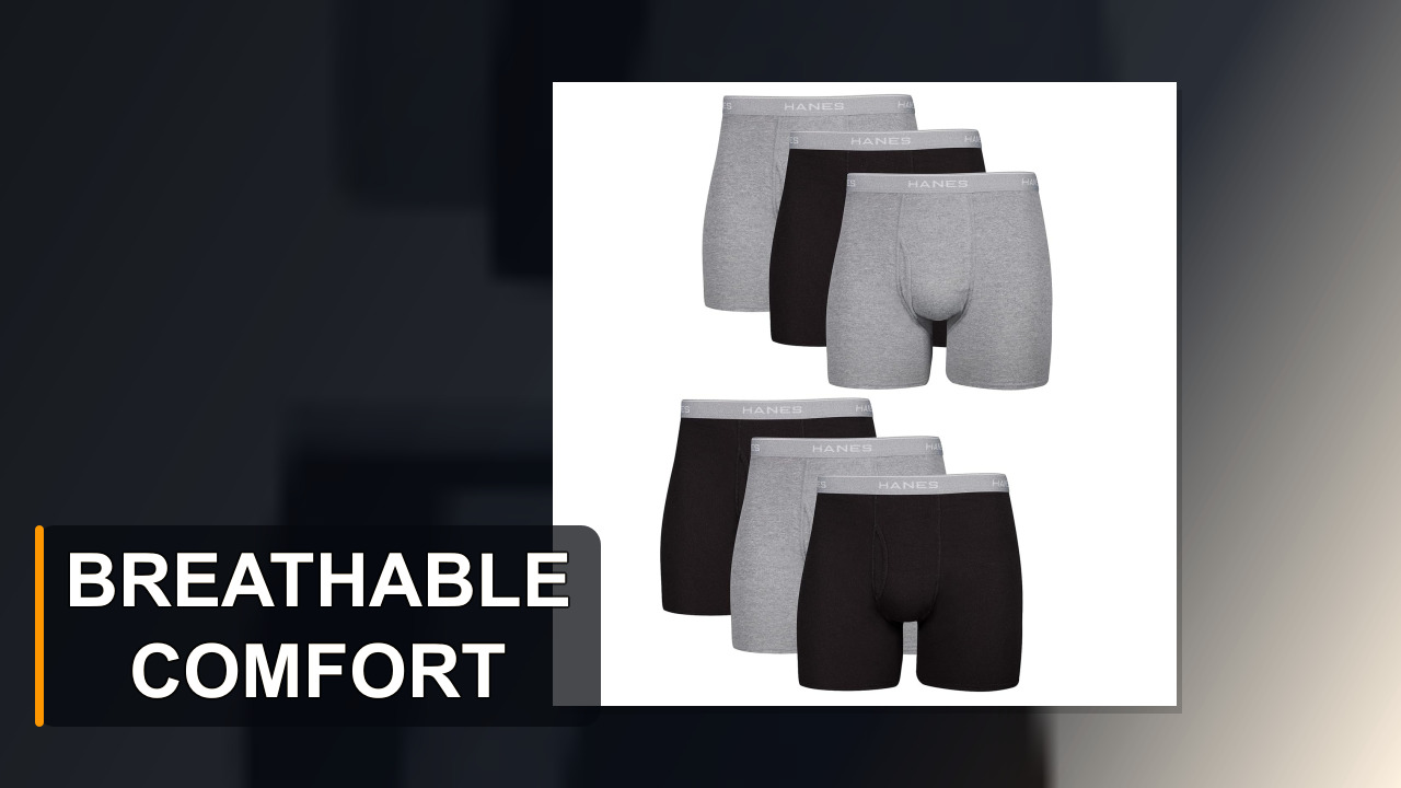 Hanes mens Underwear Boxer Briefs Pack, Cool & Breathable Cotton Moisture-wicking Underwear for Men, No Ride Up